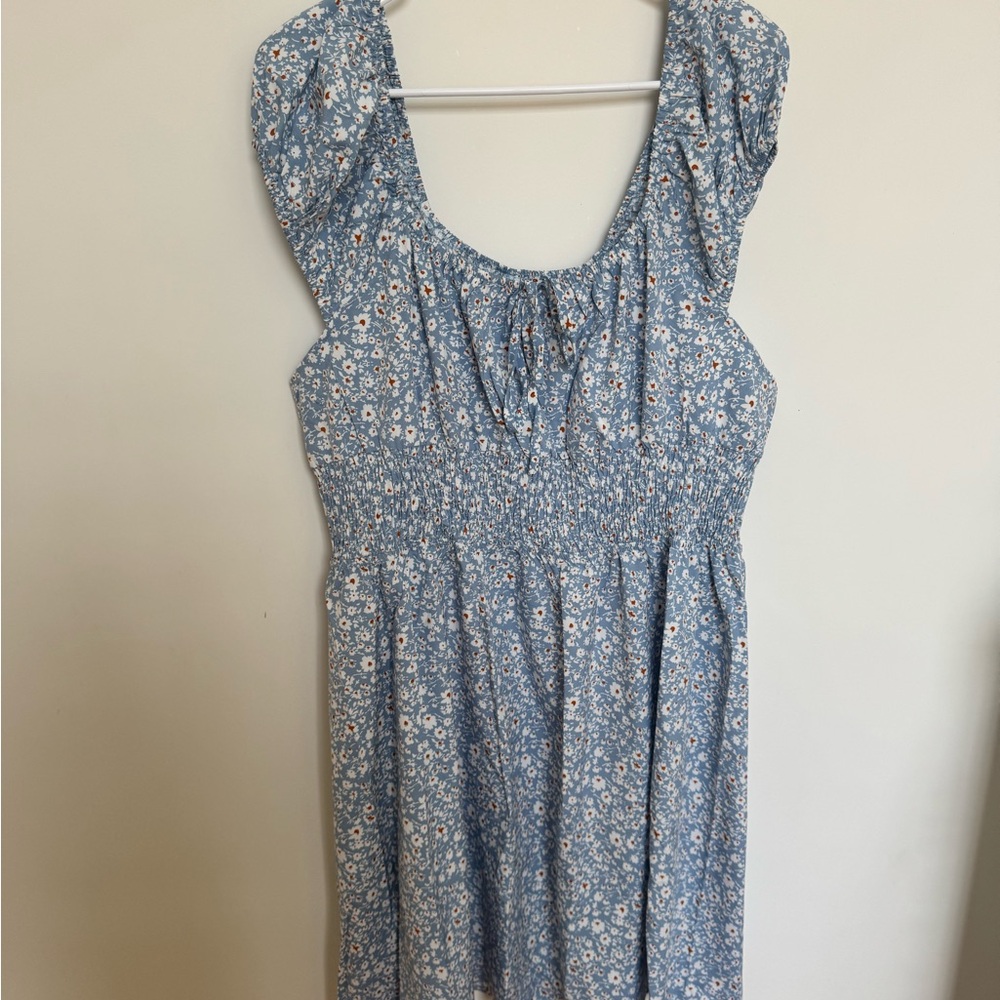 Blue Floral Mini Dress